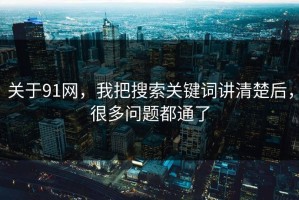 关于91网，我把搜索关键词讲清楚后，很多问题都通了