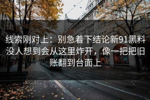 线索刚对上：别急着下结论新91黑料没人想到会从这里炸开，像一把把旧账翻到台面上
